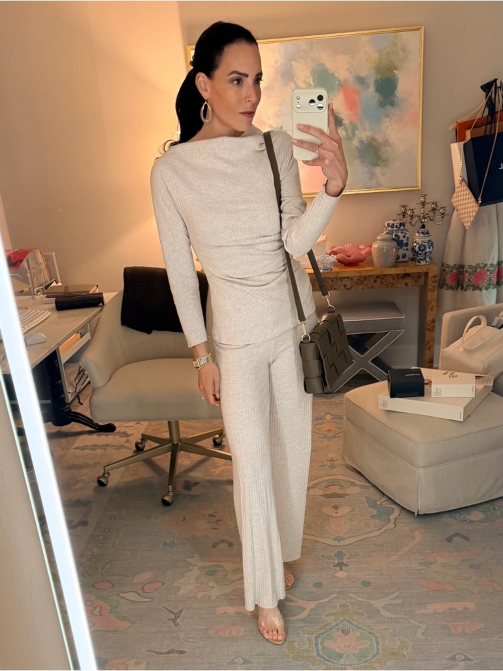 Zara Cream Knit Wide-Leg Set with Top — Neutral Elevated